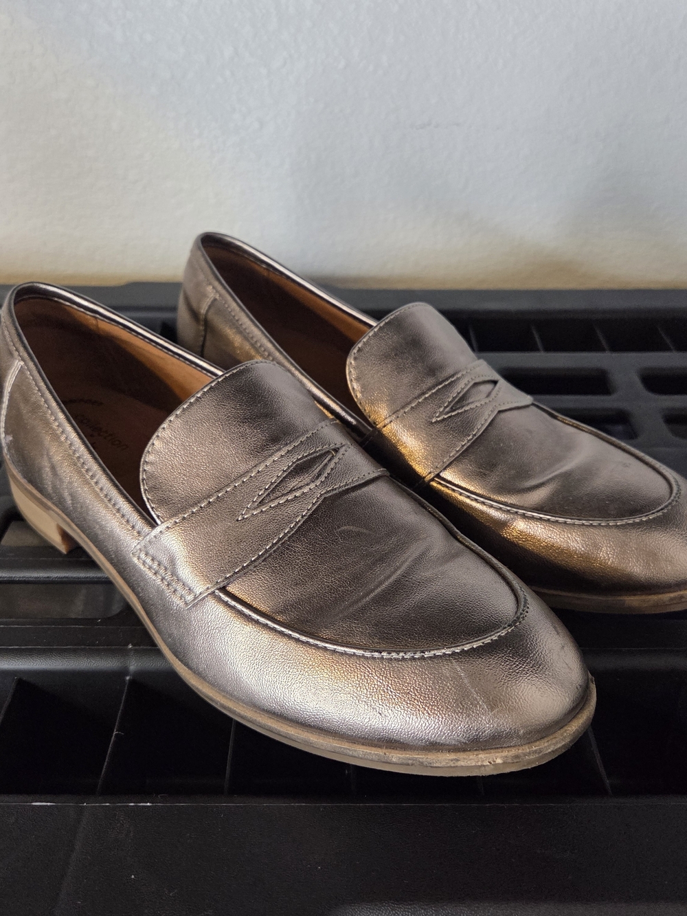 Clarks Trish Rose Loafers Women Size 8.5M Metallic Bronze Leather Comfort Shoes